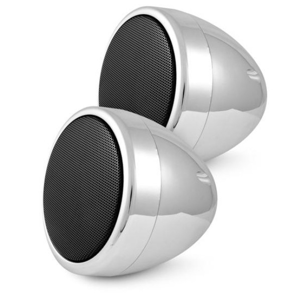 Ampire QX75-CHR Μικρά Στερεοφωνικά Ηχεία για Κλασικά Αυτοκίνητα Ασημί, Μαύρο-