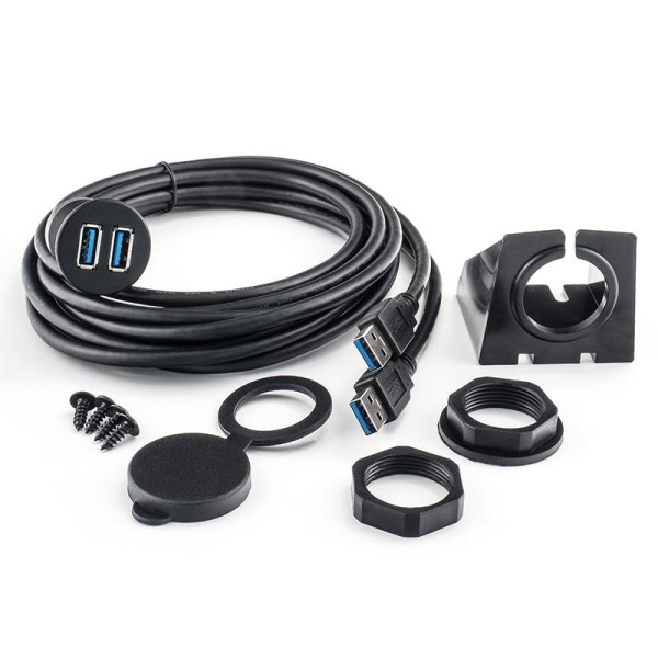 AMPIRE XUD200 διπλό καλώδιο επέκτασης USB 3.0 με υποδοχή(200cm)- AMPIRE XUD200 διπλό καλώδιο επέκτασης USB 3.0 με υποδοχή(200cm)-