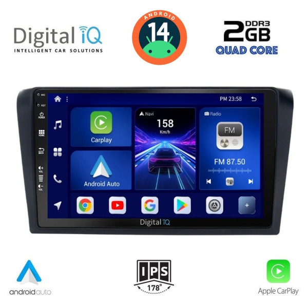 DIGITAL IQ BXC 3365_CPAA (9inc) MULTIMEDIA TABLET for MAZDA 3 mod. 2003-2008 DIGITAL IQ BXC 3365_CPAA (9inc) MULTIMEDIA TABLET for MAZDA 3 mod. 2003-2008