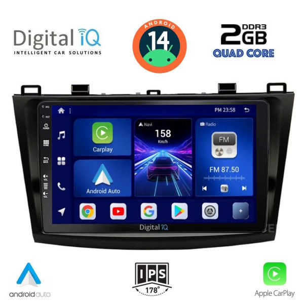 DIGITAL IQ BXC 3366_CPAA (9inc) MULTIMEDIA TABLET for MAZDA 3 mod. 2009-2014 DIGITAL IQ BXC 3366_CPAA (9inc) MULTIMEDIA TABLET for MAZDA 3 mod. 2009-2014