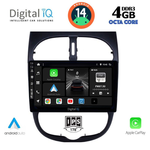 DIGITAL IQ BXF 6506_CPAA (9inc) MULTIMEDIA TABLET for PEUGEOT 206 mod. 1998-2006 DIGITAL IQ BXF 6506_CPAA (9inc) MULTIMEDIA TABLET for PEUGEOT 206 mod. 1998-2006